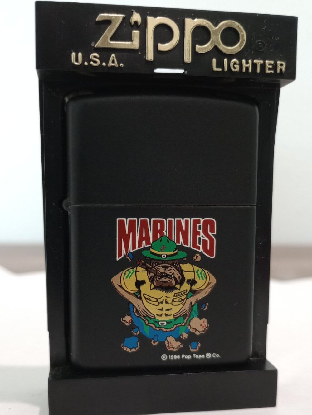 VINTAGE 90s ZIPPO MARINE CORPS CHESTY THE BULLDOG LIGHTER UNFIRED (NOS)